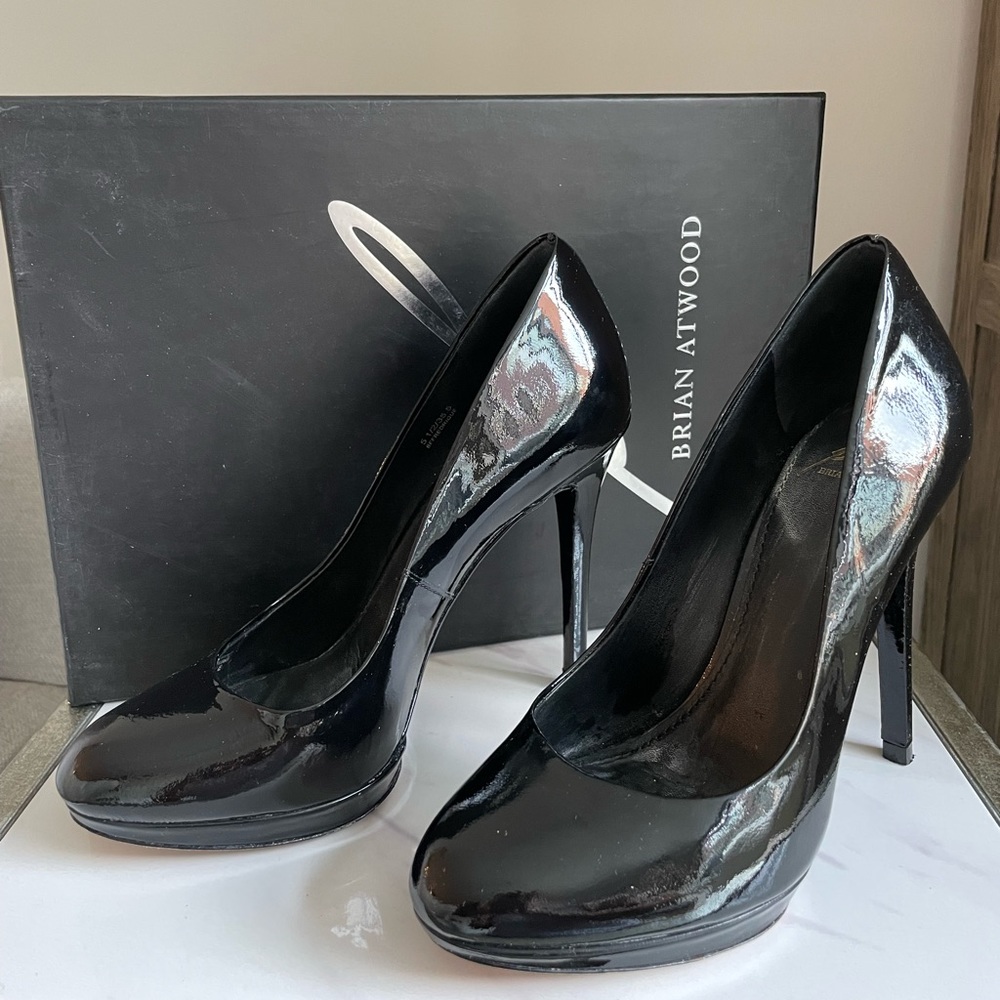 Brian Atwood Black Patent Pumps size 5.5. Barely worn.